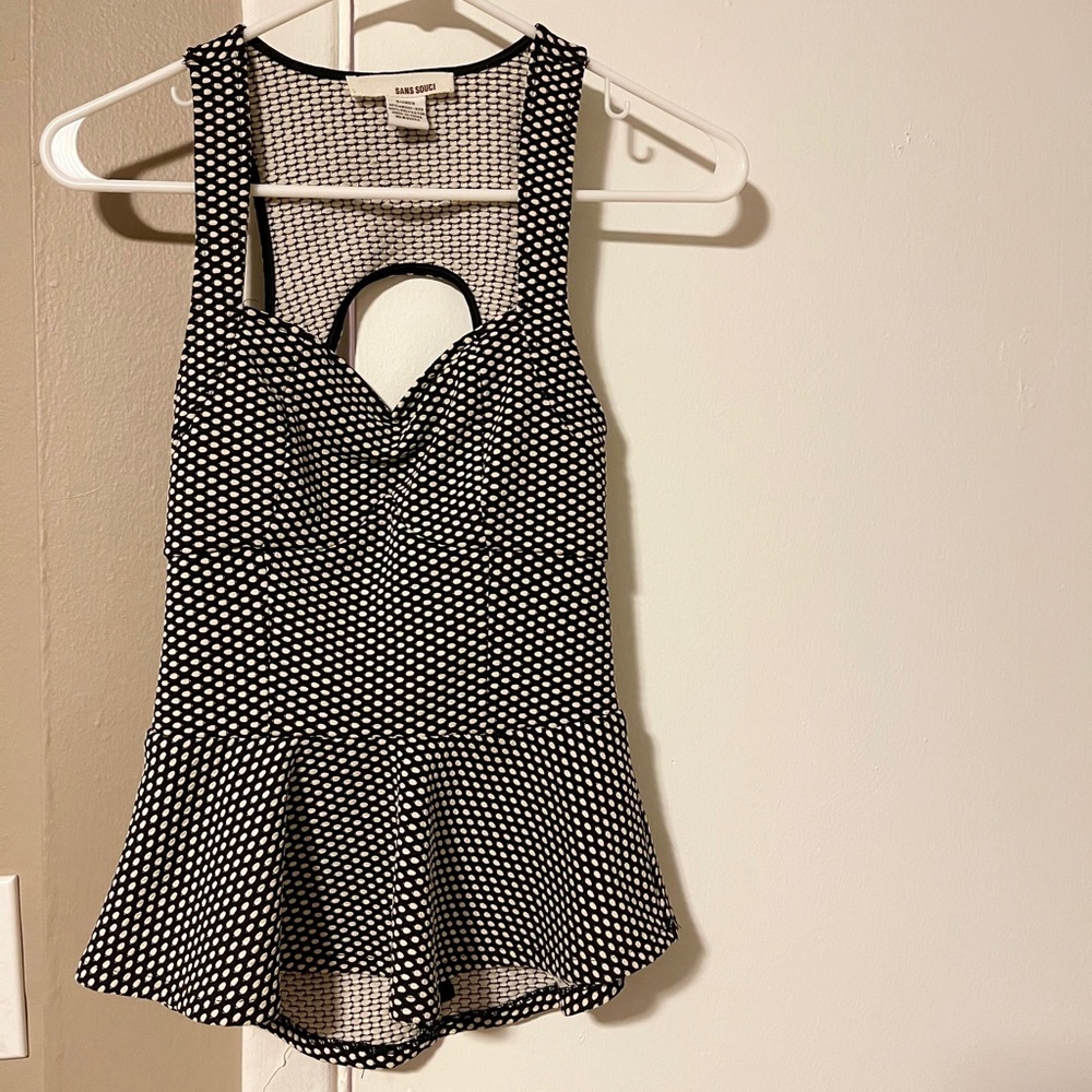 Black/white dot top